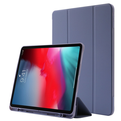 Skin Feel Pen Holder Tri-fold Tablet Leather Case iPad Pro 11 2022 / 2021 / 2020 / 2018 - Lavender