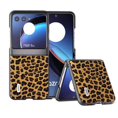 Motorola Razr+ 2023 ABEEL Black Edge Leopard Phone Case - Golden Leopard