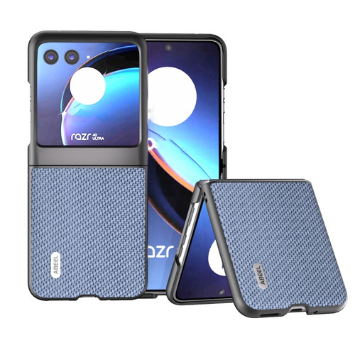 Motorola Razr+ 2023 ABEEL Carbon Fiber Texture Protective Phone Case - Light Blue