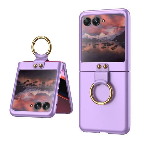 Motorola Razr+ 2023 GKK Ultra-thin PC Ring Holder Phone Case - Purple