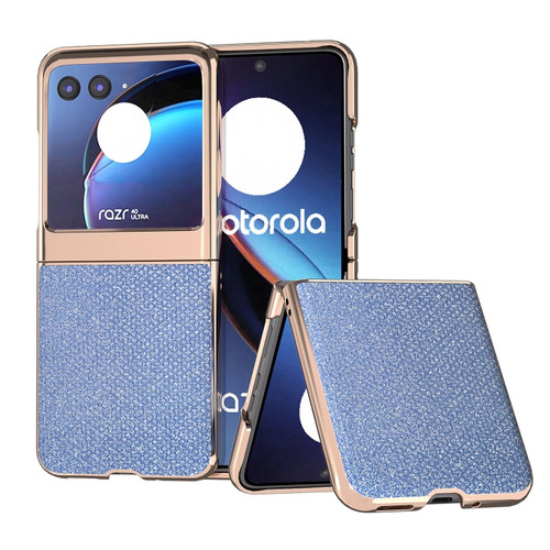 Motorola Razr+ 2023 Nano Plating Diamond Texture Phone Case - Blue