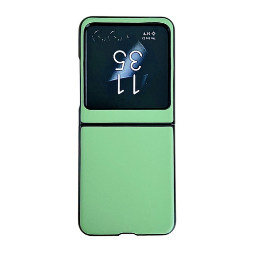 Motorola Razr+ 2023 Solid Color Leather Texture Phone Case - Green