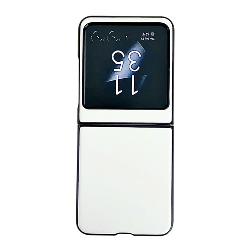 Motorola Razr+ 2023 Solid Color Leather Texture Phone Case - White Motorola Razr+ 2023 Solid Color Leather Texture Phone Case - White