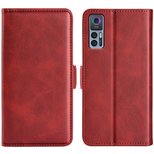 TCL 30 5G/ 30+ Dual-side Magnetic Buckle Leather Phone Case - Red