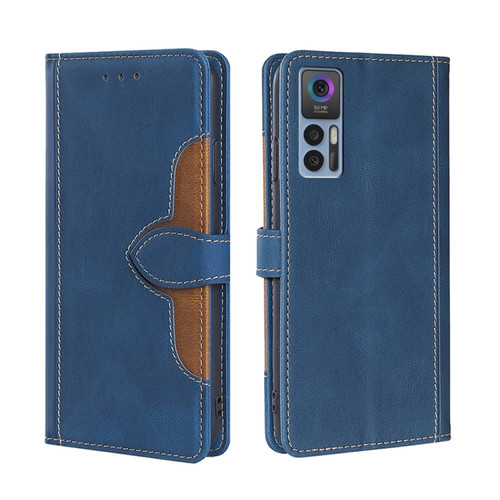 TCL 30 5G/30+ 5G Stitching Skin Feel Magnetic Buckle Horizontal Flip PU Leather Case - Blue