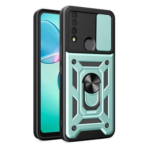 TCL 30 XE 5G Sliding Camera Cover Design TPU + PC Phone Case - Green