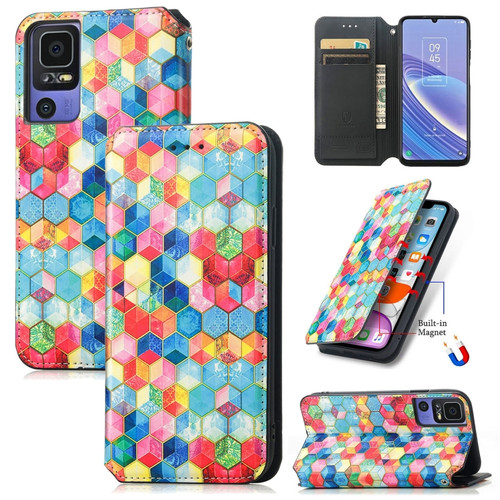 TCL 40 SE CaseNeo Colorful Magnetic Leather Phone Case - Magic Space