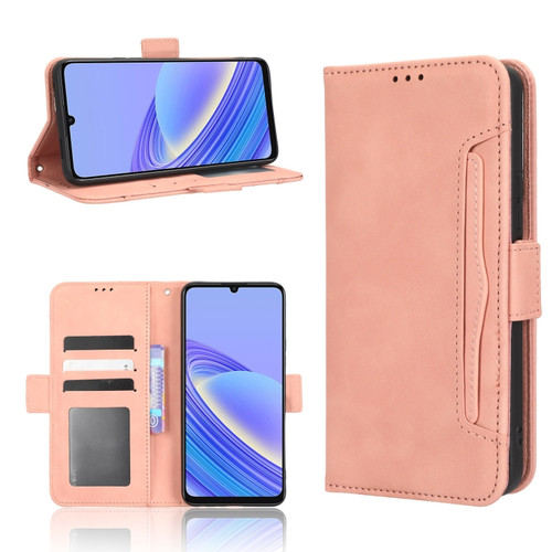 TCL 40 SE Skin Feel Calf Texture Card Slots Leather Phone Case - Pink