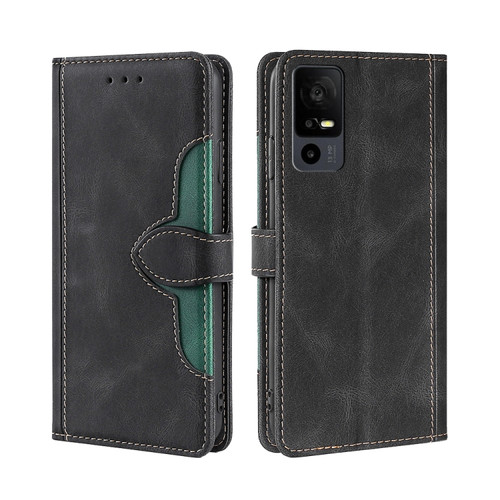 TCL 40 XE 5G / 40X 5G T601D Skin Feel Magnetic Buckle Leather Phone Case - Black