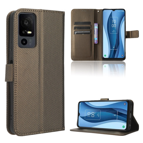 TCL 40 XE 5G Diamond Texture Leather Phone Case - Brown