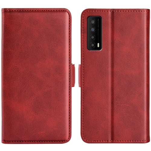 TCL Stylus 5G Dual-side Magnetic Buckle Horizontal Flip Leather Phone Case - Red
