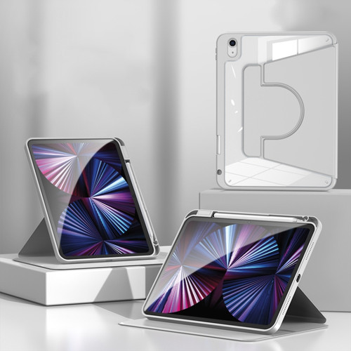 2 in 1 Acrylic Split Rotating Leather Tablet Case iPad 10th Gen 10.9 2022 - Grey