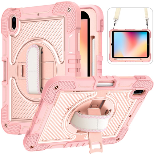 iPad 10th Gen 10.9 2022 360 Degree Rotation Shockproof Silicone + PC Tablet Case - Rose Gold