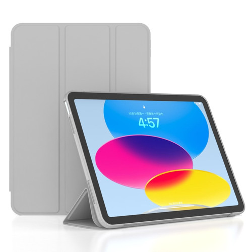 iPad 10th Gen 10.9 2022 3-fold TPU Leather Smart Tablet Case - Grey