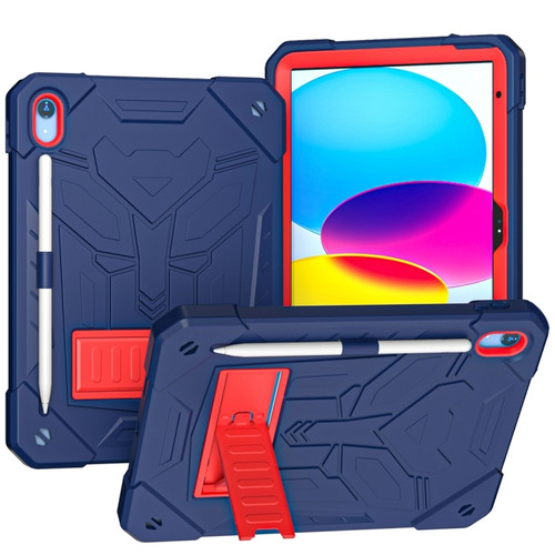 iPad 10th Gen 10.9 2022 Bumblebee Silicone + PC Shockproof Tablet Case with Holder - Navy Blue