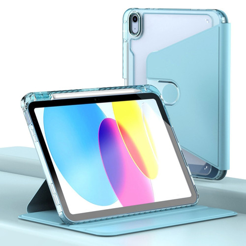 iPad 10th Gen 10.9 2022 Clear 360 Rotation Stand Smart Leather Tablet Case - Baby Blue