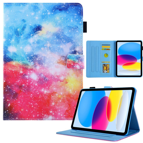 iPad 10th Gen 10.9 2022 Colored Drawing Leather Smart Tablet Case - Beautiful Sky