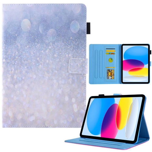 iPad 10th Gen 10.9 2022 Colored Drawing Leather Smart Tablet Case - Glittering Sand