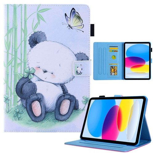 iPad 10th Gen 10.9 2022 Colored Drawing Leather Smart Tablet Case - Panda