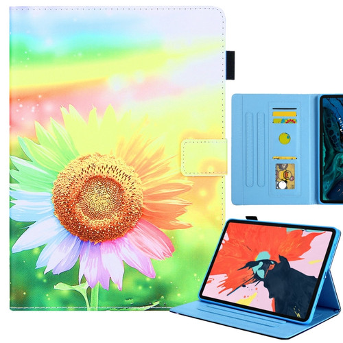 iPad 10th Gen 10.9 2022 Colored Drawing Leather Smart Tablet Case - Sunflower