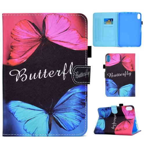 iPad 10th Gen 10.9 2022 Colored Drawing Stitching Smart Leather Tablet Case - Butterfly Love