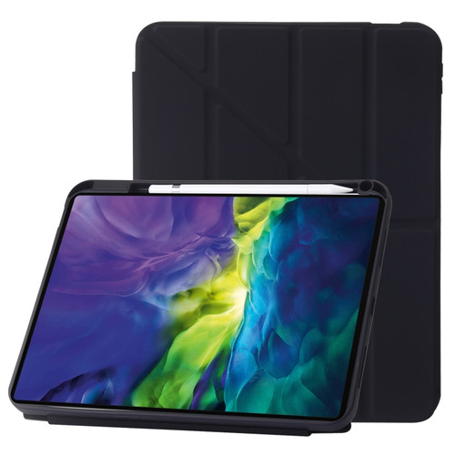 iPad 10th Gen 10.9 2022 Deformation Transparent Acrylic Leather Tablet Case - Black