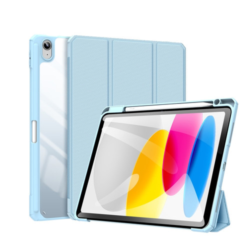 iPad 10th Gen 10.9 2022 DUX DUCIS TOBY Series Antiskid Leather Smart Tablet Case - Blue