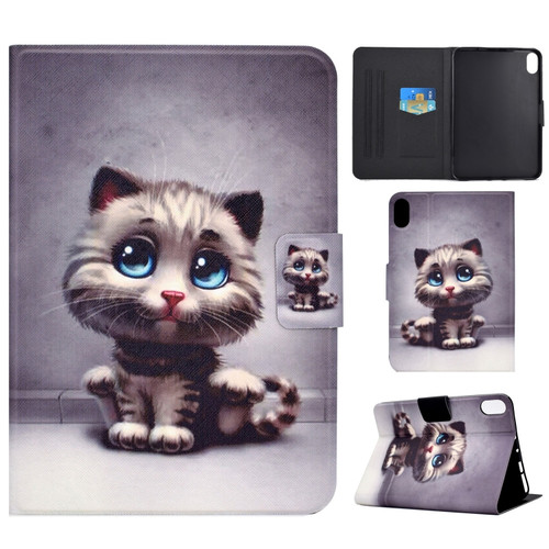 iPad 10th Gen 10.9 2022 Electric Pressed Colored Drawing Smart Leather Tablet Case - Cat
