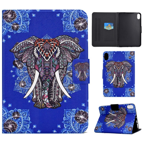iPad 10th Gen 10.9 2022 Electric Pressed Colored Drawing Smart Leather Tablet Case - National Elephant