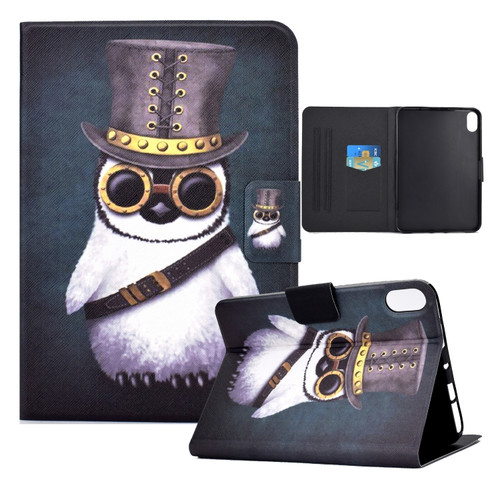 iPad 10th Gen 10.9 2022 Electric Pressed Colored Drawing Smart Leather Tablet Case - Penguin