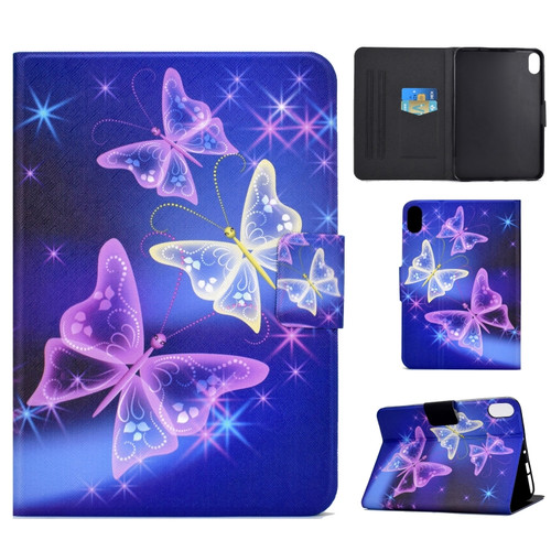 iPad 10th Gen 10.9 2022 Electric Pressed Colored Drawing Smart Leather Tablet Case - Starry Sky Butterfly