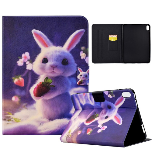 iPad 10th Gen 10.9 2022 Electric Pressed TPU Smart Leather Tablet Case - Strawberry Bunny