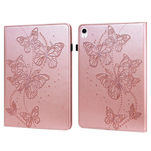 iPad 10th Gen 10.9 2022 Embossed Butterfly Leather Tablet Case - Pink