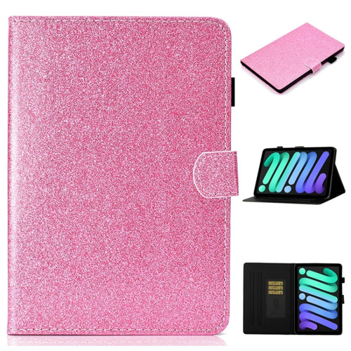 iPad 10th Gen 10.9 2022 Glossy Glitter Powder Horizontal Flip Leather Tablet Case - Pink