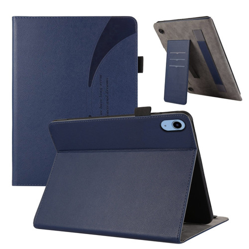 iPad 10th Gen 10.9 2022 Litchi Texture Leather Sucker Tablet Case - Dark Blue