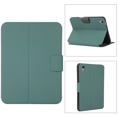 iPad 10th Gen 10.9 2022 Magnetic Buckle Leather Tablet Case - Pine Needle Green