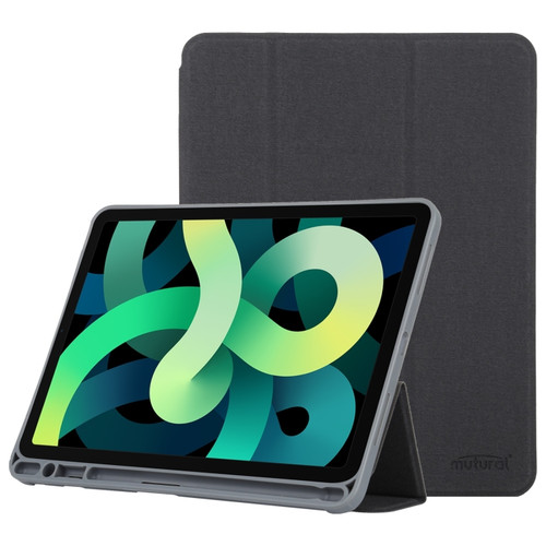 iPad 10th Gen 10.9 2022 Mutural YASHI Series Tablet Leather Smart Case - Black