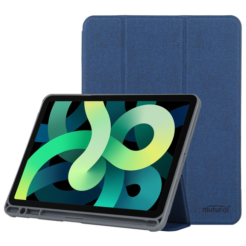 iPad 10th Gen 10.9 2022 Mutural YASHI Series Tablet Leather Smart Case - Blue