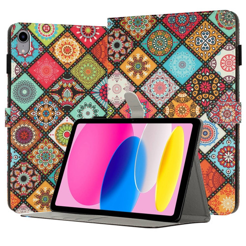 iPad 10th Gen 10.9 2022 Painted Leather Smart Tablet Case - Ethnic Style