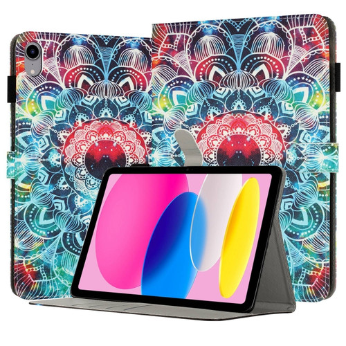 iPad 10th Gen 10.9 2022 Painted Leather Smart Tablet Case - Mandalas