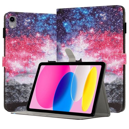 iPad 10th Gen 10.9 2022 Painted Leather Smart Tablet Case - Starry Sky Cat