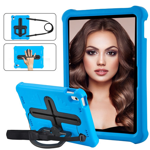 iPad 10th Gen 10.9 2022 Shield 360 Rotation Handle EVA Shockproof PC Tablet Case - Blue Black
