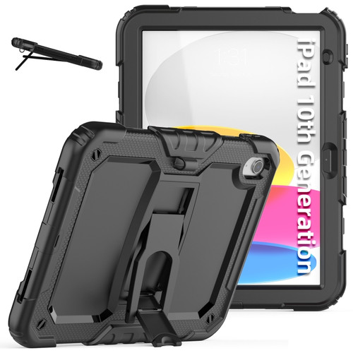 iPad 10th Gen 10.9 2022 Shockproof Silicone + PC Protective Tablet Case - Black