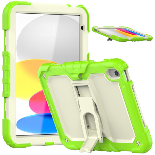iPad 10th Gen 10.9 2022 Shockproof Silicone + PC Protective Tablet Case - Yellow Green