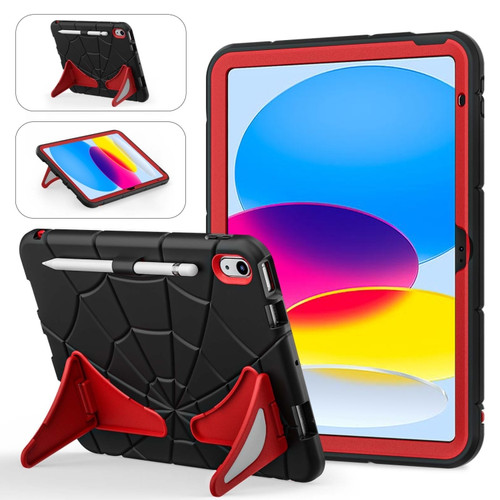 iPad 10th Gen 10.9 2022 Silicone + PC Shockproof Protective Tablet Case  - Black Red