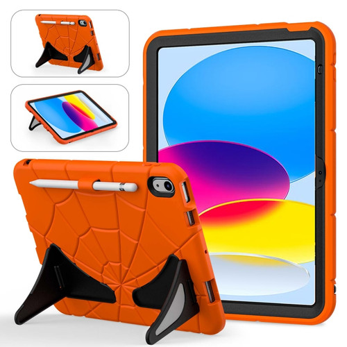 iPad 10th Gen 10.9 2022 Silicone + PC Shockproof Protective Tablet Case  - Orange+Black