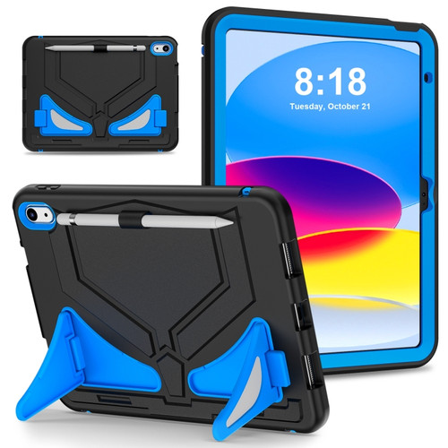 iPad 10th Gen 10.9 2022 Silicone + PC Shockproof Protective Tablet Case - Black+Blue