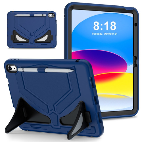 iPad 10th Gen 10.9 2022 Silicone + PC Shockproof Protective Tablet Case - Navy Blue+Black