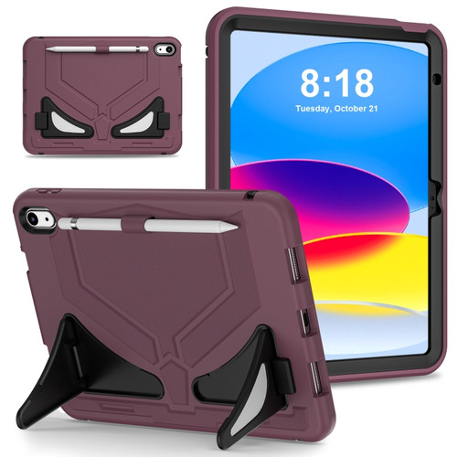 iPad 10th Gen 10.9 2022 Silicone + PC Shockproof Protective Tablet Case - Plum Black