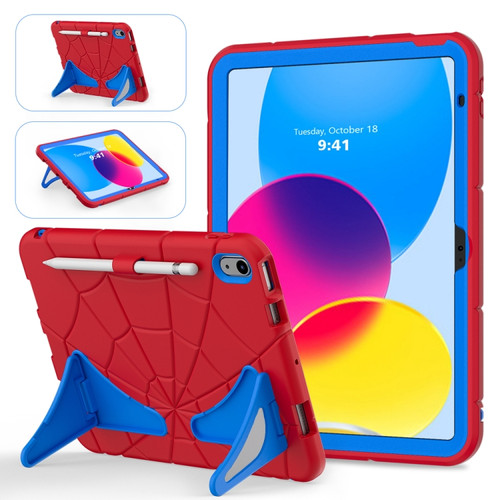 iPad 10th Gen 10.9 2022 Silicone + PC Shockproof Protective Tablet Case - Red+Blue